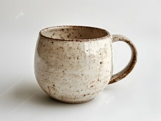 Minimalist Ceramic Coffee Mug on Clean White Background Perfect for Product Mockups and Branding