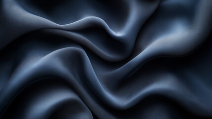 Obraz premium Black silk fabric with soft folds