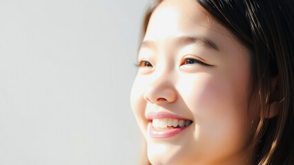 Fototapeta premium Closeup of a Young Woman Smiling Brightly