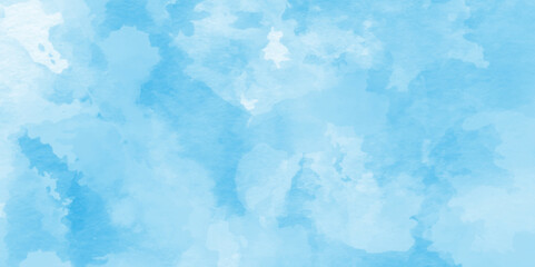 beautiful soft cloudy sky blue watercolor background.hand painted blue watercolor texture, Beautiful bright blue paper texture,Beautiful grunge blue background with space and for making graphics desig