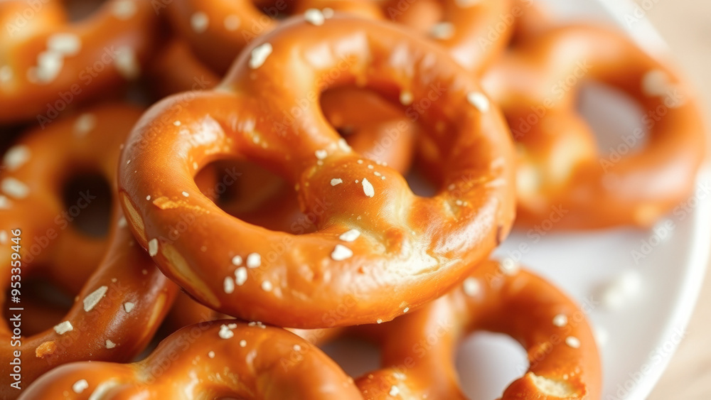 Poster Close Up of Salted Pretzel