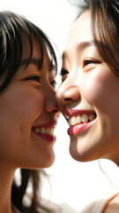 Fototapeta premium Close-up of two smiling women