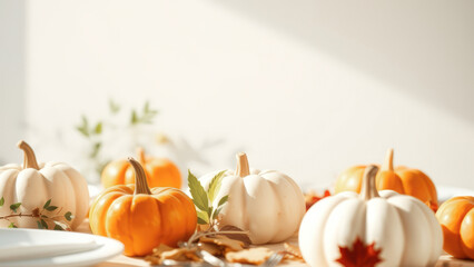 Pumpkins on a Table