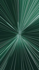Obraz premium A burst of white lines radiates outwards from the center, creating a mesmerizing optical illusion against a deep green background.