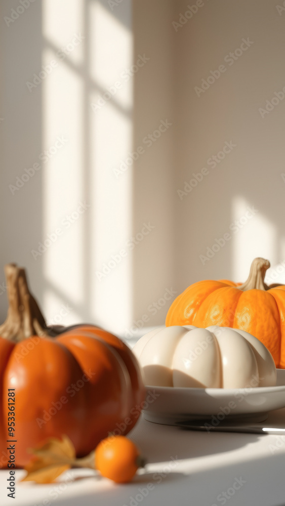 Poster Still life with pumpkins and fall colors