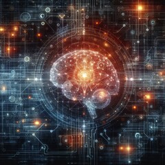 Obraz premium Digital backdround ideal for technological operations, neural networks, AI, data transmission and encryption, digital archives, audio and visual representations, scientific research 