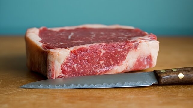 Razor Sharp Blade Slicing Through Premium Steak with Precision and