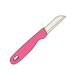 floral Steel Straight Knife on white background