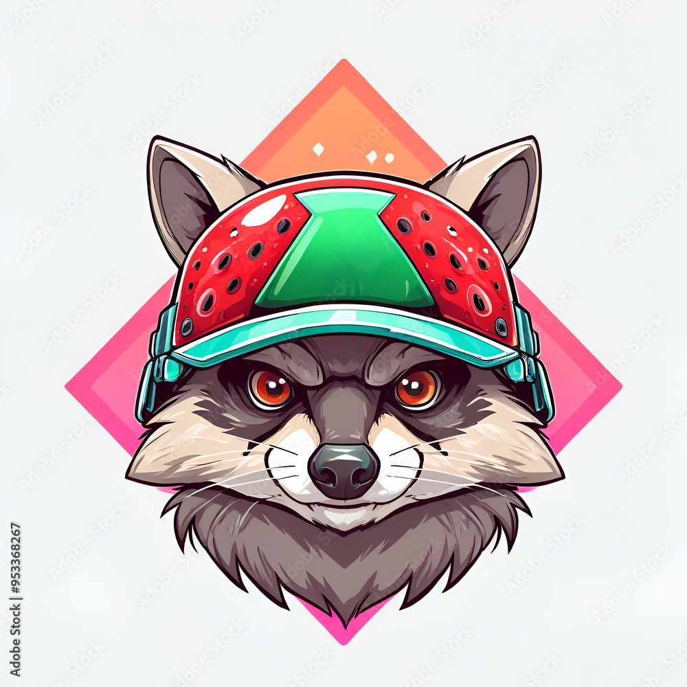 Poster cool raccoon illustration