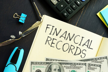 Financial records as business and financial concept