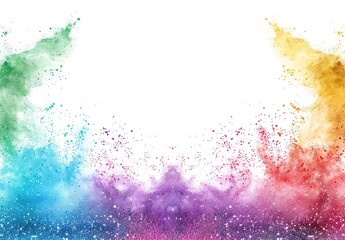 Colorful Powder Explosion on White Background