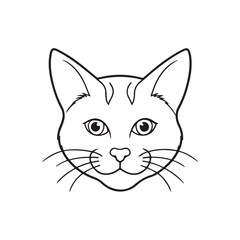 A cat head vector, Cat head face line icons.