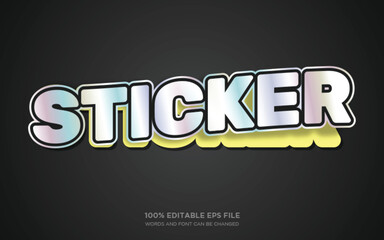 Hologram Sticker 3D editable text style effect	
