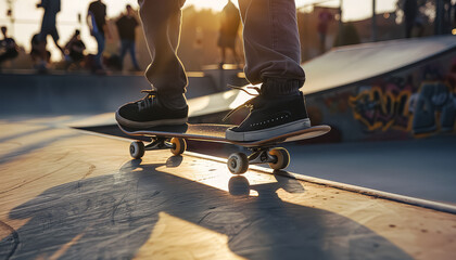 A person is skateboarding on a ramp with graffiti on the wall