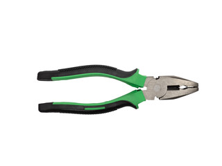 Obraz premium Used combination pliers, close up on white surface