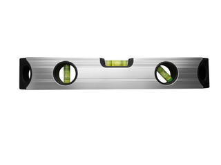 Silver spirit level isolated on white background. Construction tool.