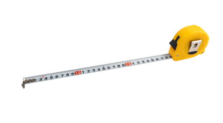 Building roulette for height and width measurement, isolated