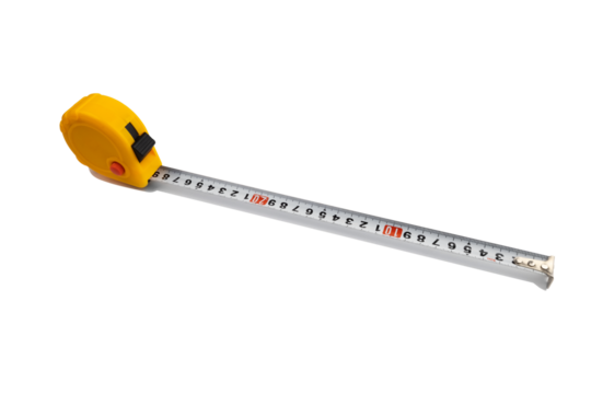 Building roulette for height and width measurement, isolated