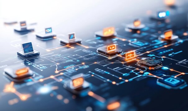 A digital transformation roadmap with key milestones and objectives, highlighting the process of integrating technology into traditional business models, Digital transformation strategy, Generative AI