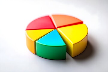 Obraz premium A colorful pie chart is cut into five pieces