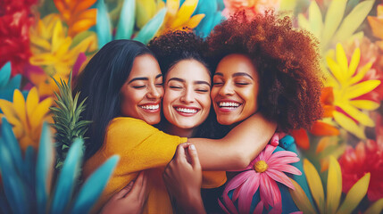 International Hug Day: women embracing each other Love and friendship day celebrating the power of kindness and human connection