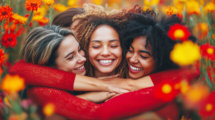 International Hug Day: women embracing each other Love and friendship day celebrating the power of kindness and human connection