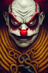 Obraz premium Portrait of an evil creepy clown