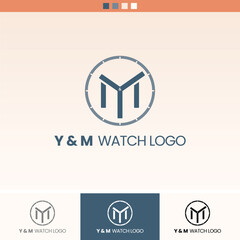 symbolic logo for watch companies, stores, or shops.