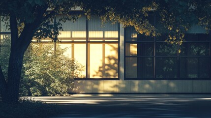Fototapeta premium Sunlight Through Window and Trees