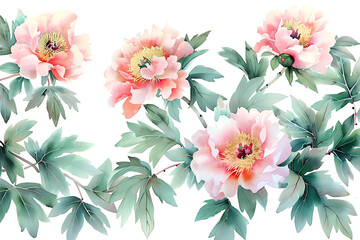 美しくし咲き誇る牡丹の花