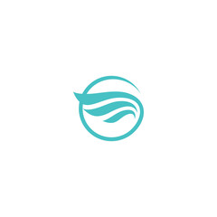 wing logo icon, symbol circle and nature color
