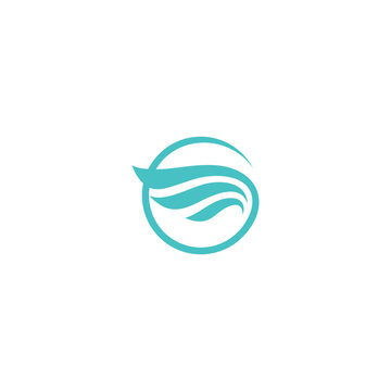 wing logo icon, symbol circle and nature color