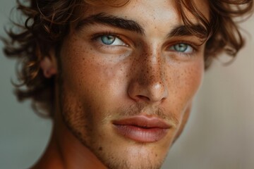 Obraz premium Handsome young man model beauty portrait