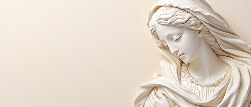 Virgin mary, Christian religion symbol. Mother of Catholic prayer