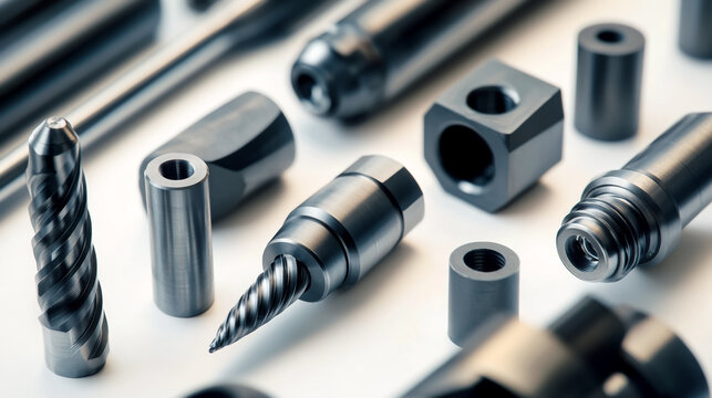 Close-up of various machine tools, including typical circular and triangular ends