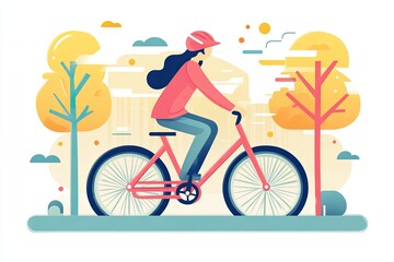 Fototapeta premium girl on bike