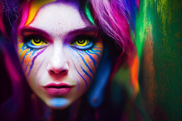 Obraz premium Psychdelic human face