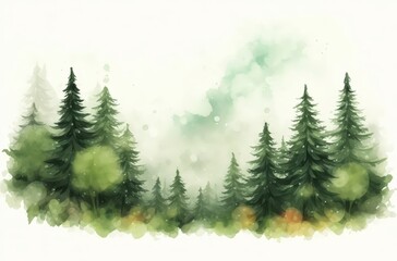 Fototapeta premium bosque navidad estilo acuarela