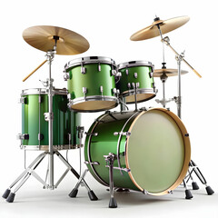 Obraz premium a drum set with a white background with a green drum