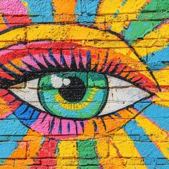 Colorful Eye Graffiti Wall Art