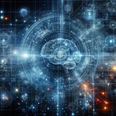 Digital backdround ideal for technological operations, neural networks, AI, data transmission and encryption, digital archives, audio and visual representations, scientific research
