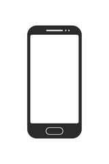 Touchscreen phone icon vector on white background.