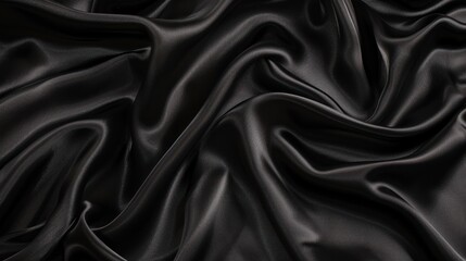 Obraz premium Smooth elegant black silk satin luxury cloth textile