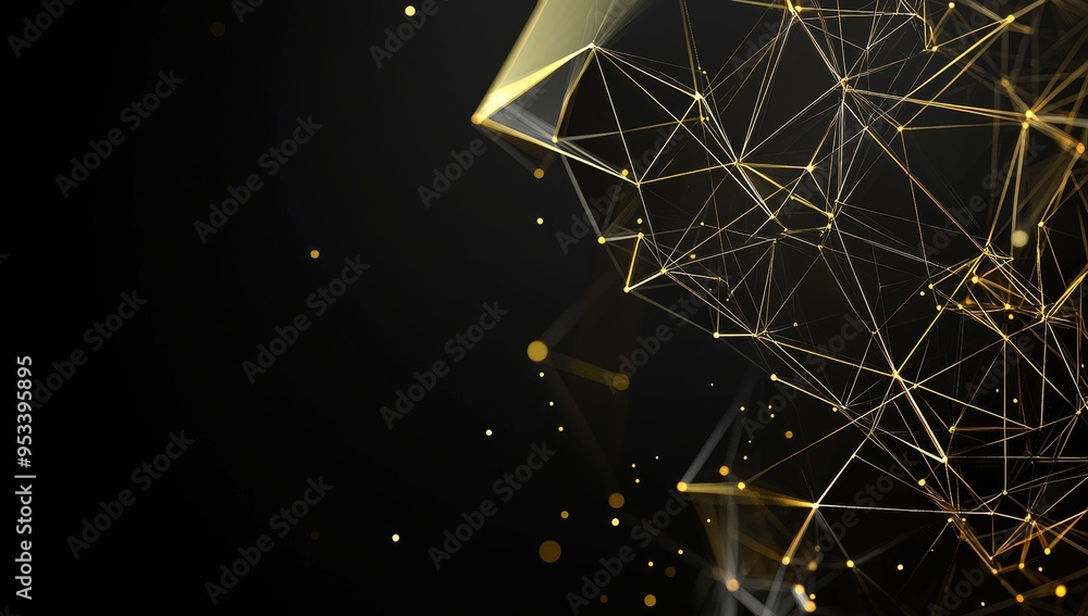 Poster three-dimensional abstraction of a triangulated surface. a modern background with a futuristic polyg