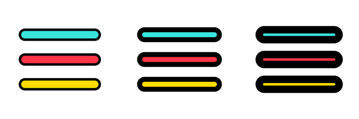 Obraz premium Vector burger menu icon. Black, white background. Perfect for app and web interfaces, infographics, presentations, marketing, etc.