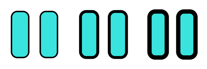 Editable vector pause button icon. Black, transparent white background. Part of a big icon set family. Perfect for web and app interfaces, presentations, infographics, etc