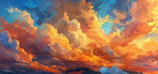 Golden Clouds in the Sky