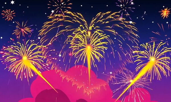 Cartoon style funny silly explosion for fireworks, Generative AI