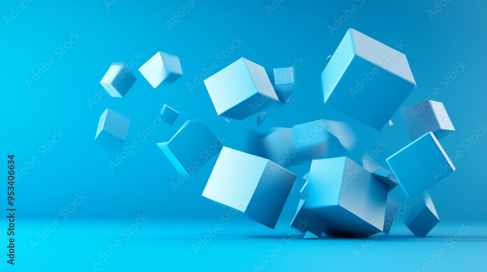 Poster the background is a simple, flat plane of solid blue color. there are no additional elements or dist