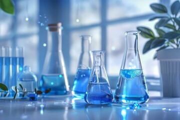 Flasks for scientific laboratories, laboratory equipment for research